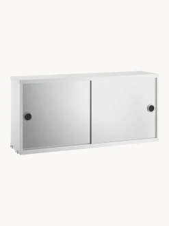 Armadietto con 2 ante a specchio String System, larg. 78 x prof. 20 cm