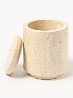 Barattolo portaoggetti in travertino Susan, alt. 12 cm