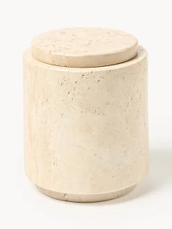 Barattolo portaoggetti in travertino Susan, alt. 12 cm