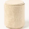Barattolo portaoggetti in travertino Susan, alt. 14 cm