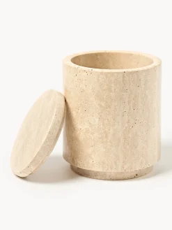 Barattolo portaoggetti in travertino Susan, alt. 14 cm