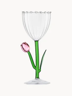Bicchiere da vino fatto a mano in vetro borosilicato Botanica