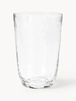 Bicchieri acqua in vetro soffiato irregolare Hammered 4 pz