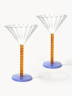 Bicchieri da cocktail in vetro borosilicato Perle 2 pz