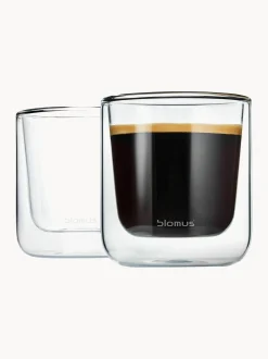 Bicchieri in vetro a doppia parete Nero 2 pz