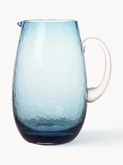 Brocca in vetro soffiato Hammered, 2 L