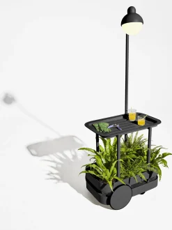 Carrello bar da giardino in metallo con luce a LED Jolly