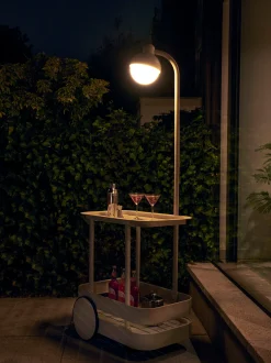 Carrello bar da giardino in metallo con luce a LED Jolly