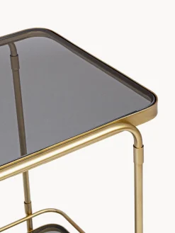 Carrello portavivande con piani in vetro Orabel
