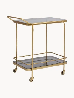 Carrello portavivande con piani in vetro Orabel