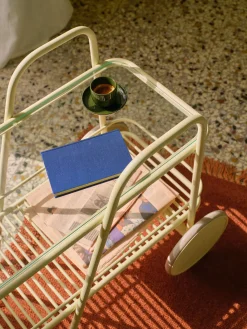 Carrello portavivande in metallo con piano in vetro Giovanni