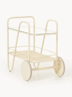 Carrello portavivande in metallo con piano in vetro Giovanni