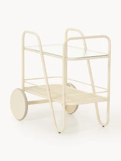 Carrello portavivande in metallo con piano in vetro Giovanni