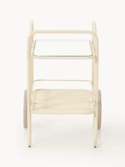 Carrello portavivande in metallo con piano in vetro Giovanni
