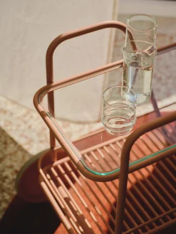 Carrello portavivande in metallo con piano in vetro Giovanni