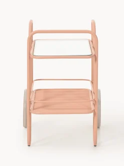Carrello portavivande in metallo con piano in vetro Giovanni