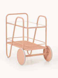 Carrello portavivande in metallo con piano in vetro Giovanni
