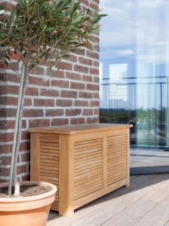 Cassapanca stretta in legno di teak fatta a mano Storage