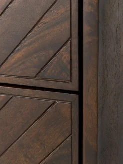 Cassettiera in legno di mango con motivo spina di pesce Luca