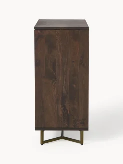 Cassettiera in legno di mango con motivo spina di pesce Luca
