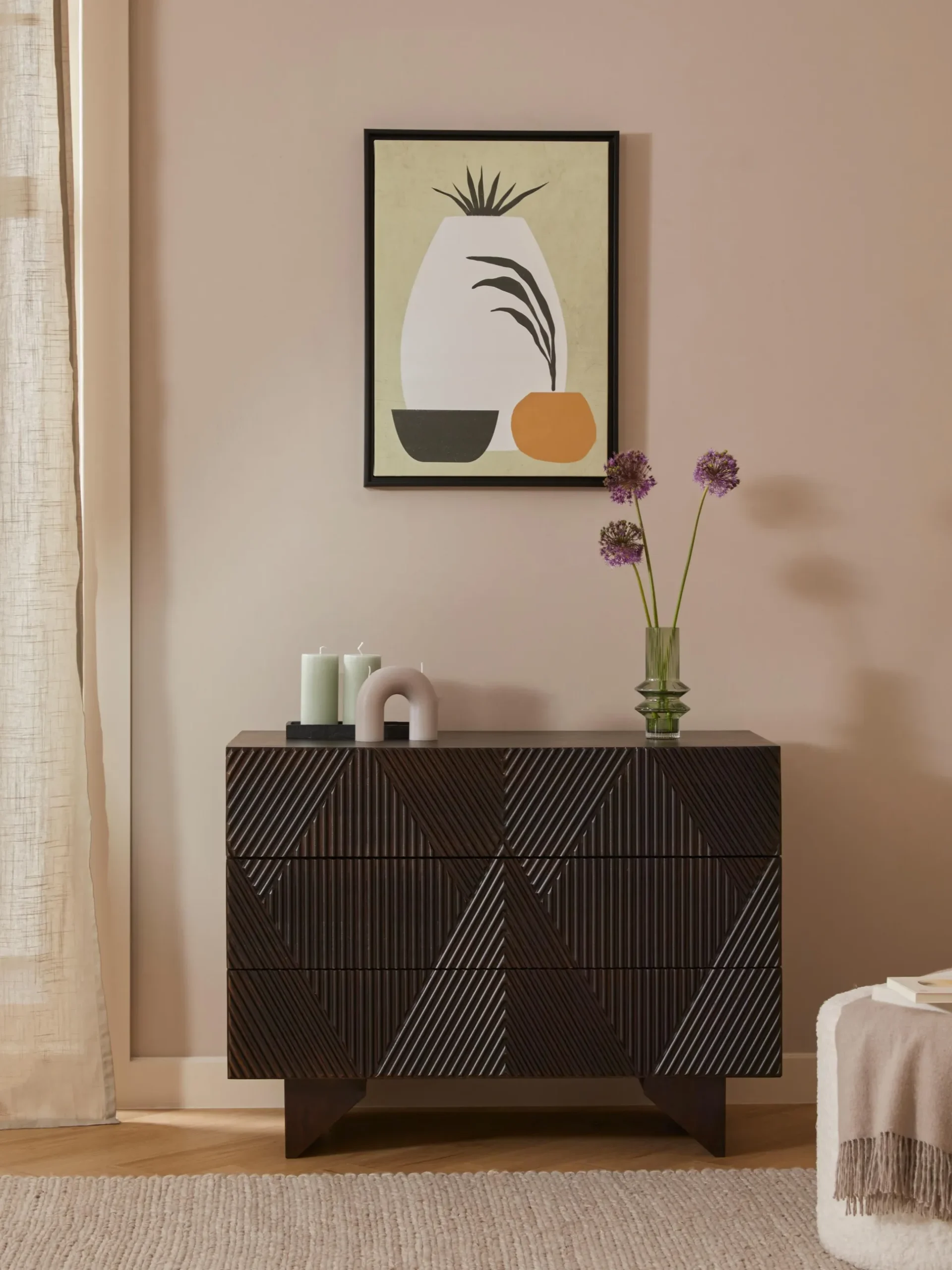 Cassettiera in legno di mango Louis