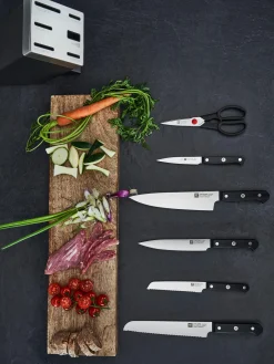 Ceppo portacoltelli autoaffilante con 5 coltelli e 1 paio di forbici Gourmet