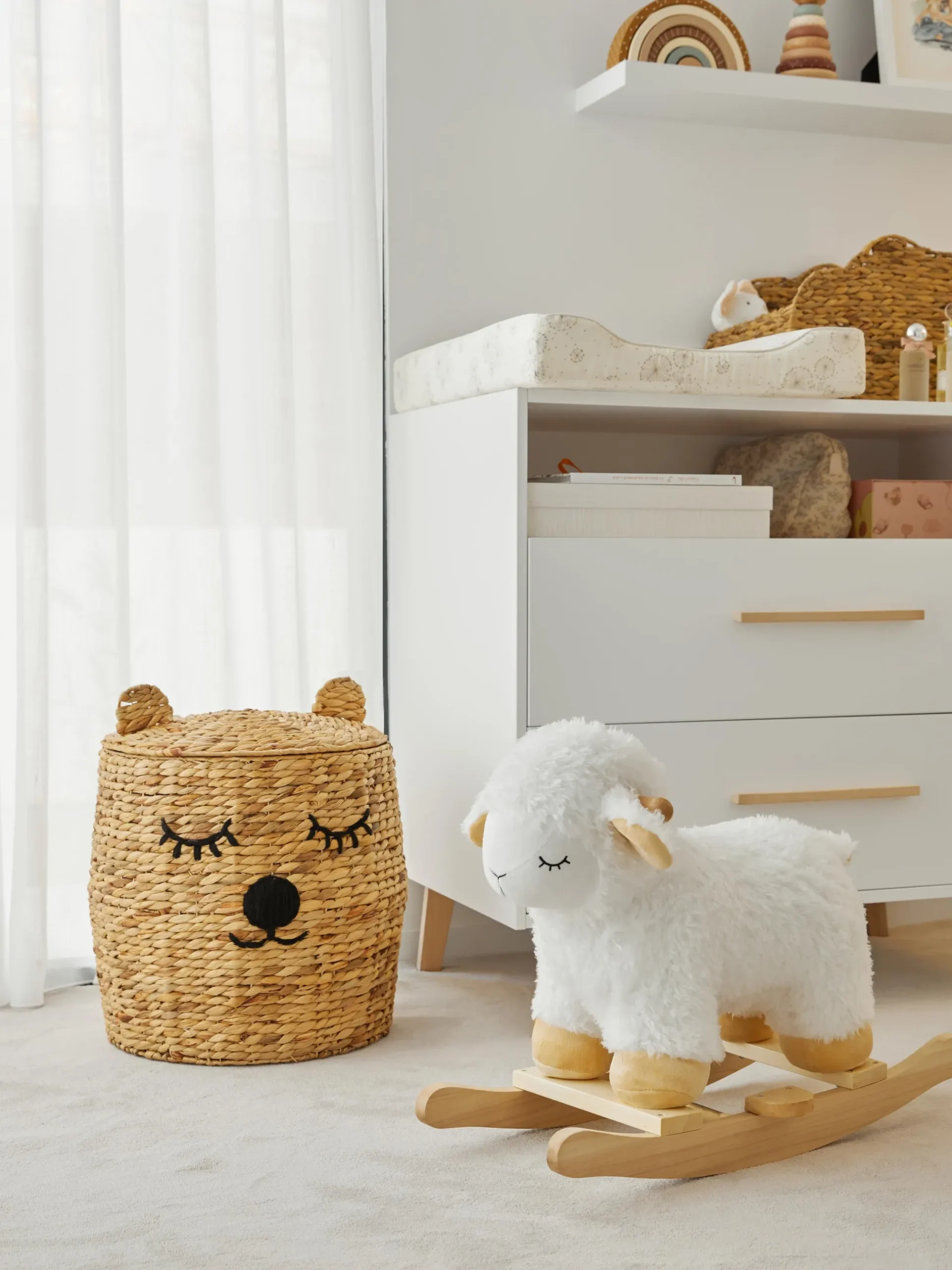 Cesta portaoggetti per bambini con coperchio Bear