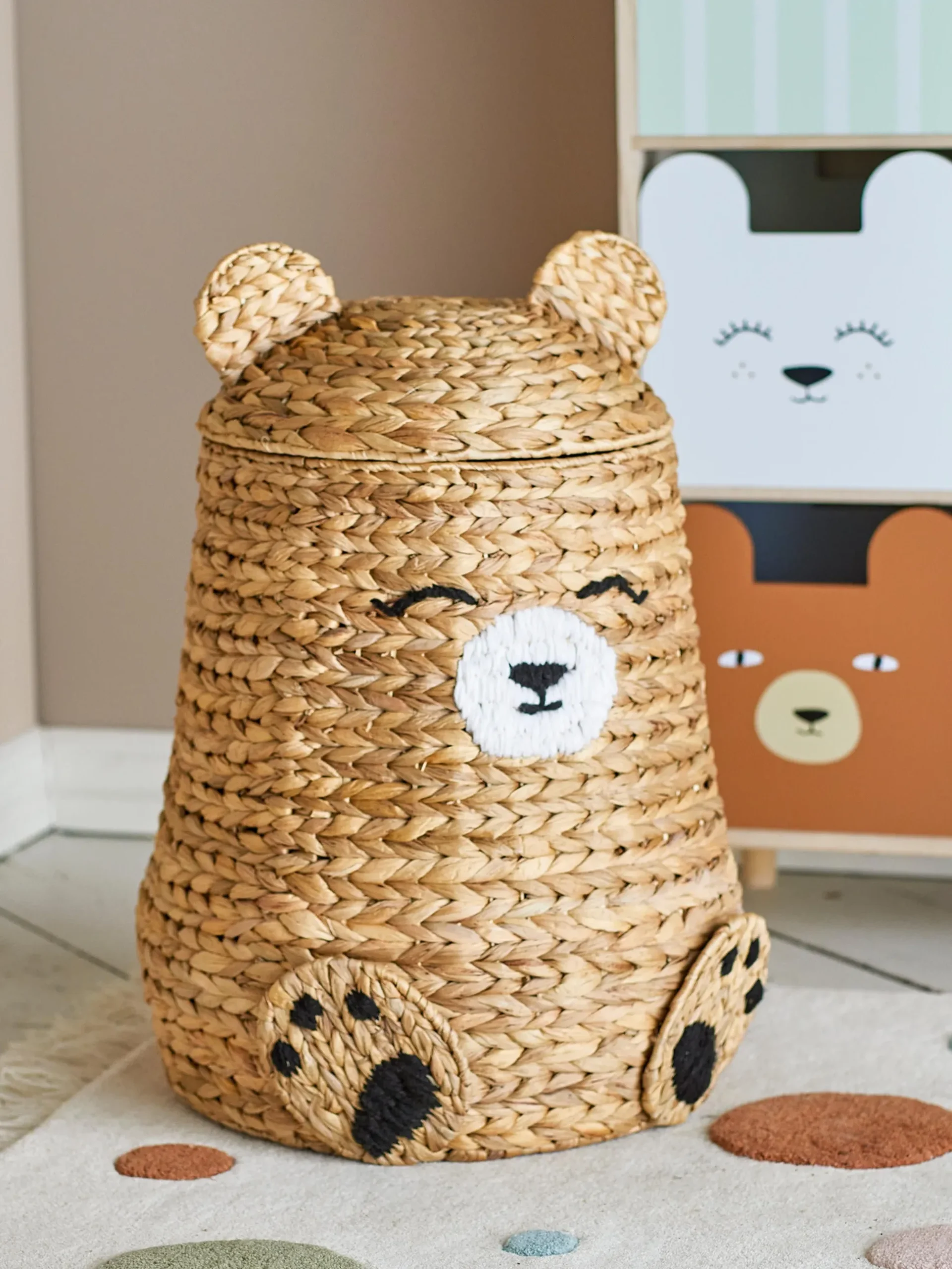Cesta portaoggetti per bambini con coperchio Timone