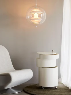 Contenitore a rotelle tondo Barboy, design Verner Panton