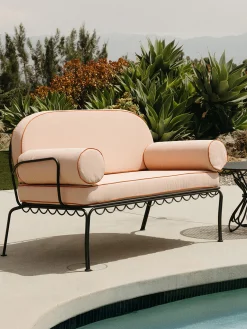 Copertura per divano a righe Al Fresco, set da 4