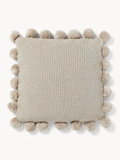 Copricuscino a maglia con pompon Molly