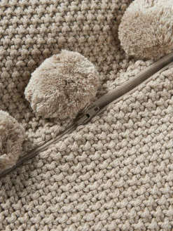Copricuscino a maglia con pompon Molly