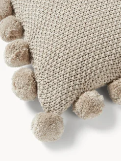 Copricuscino a maglia con pompon Molly