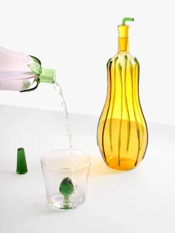 Dispenser aceto e olio in vetro borosilicato fatto a mano Vegetables