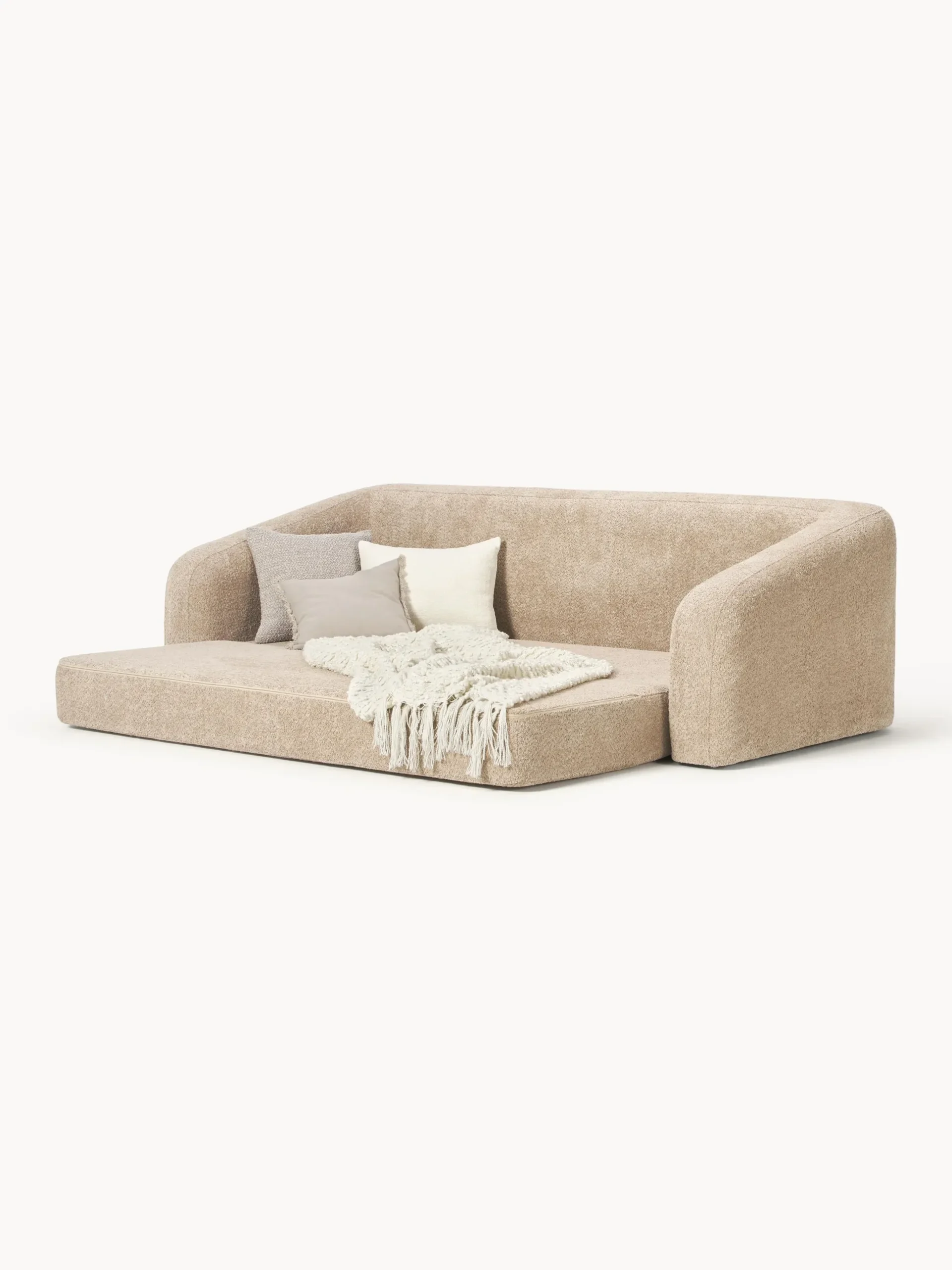 Divano letto 3 posti in teddy-bouclé Eliot