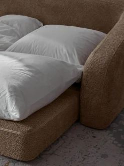 Divano letto 3 posti in teddy-bouclé Eliot