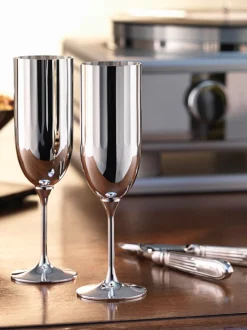 Flûte da champagne placcata in argento fatto a mano Belvedere