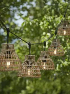 Ghirlanda luminosa da esterno in rattan Sarah, 650 cm