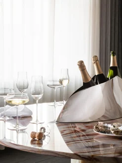 Glacette per champagne in acciaio inox dalla forma organica Indulgence