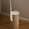Lampada ad arco con base in travertino Cora