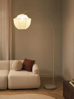 Lampada ad arco grande in tessuto a rete Beau