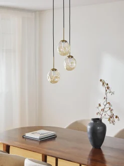 Lampada a sospensione a grappolo in vetro Amora