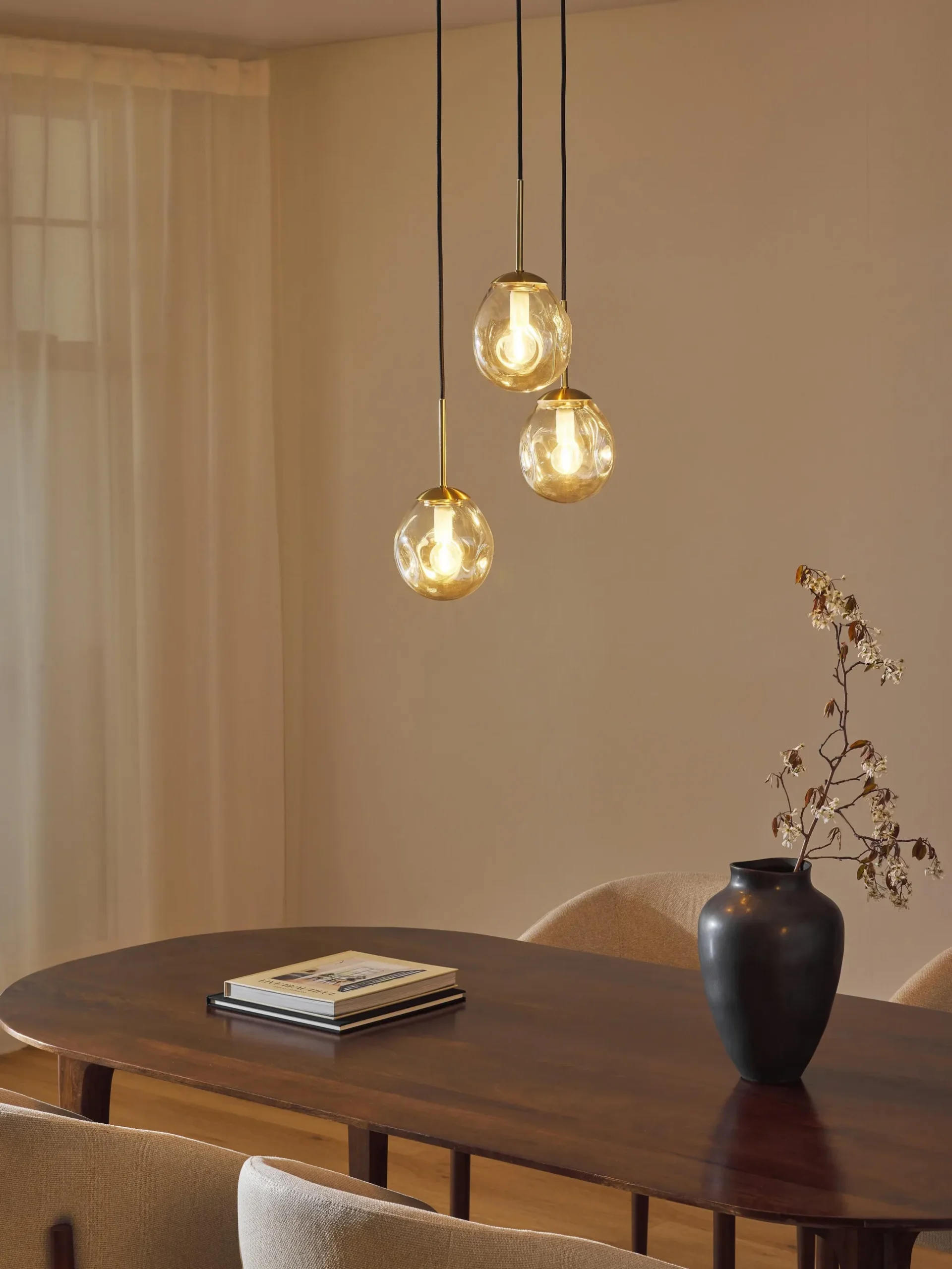 Lampada a sospensione a grappolo in vetro Amora