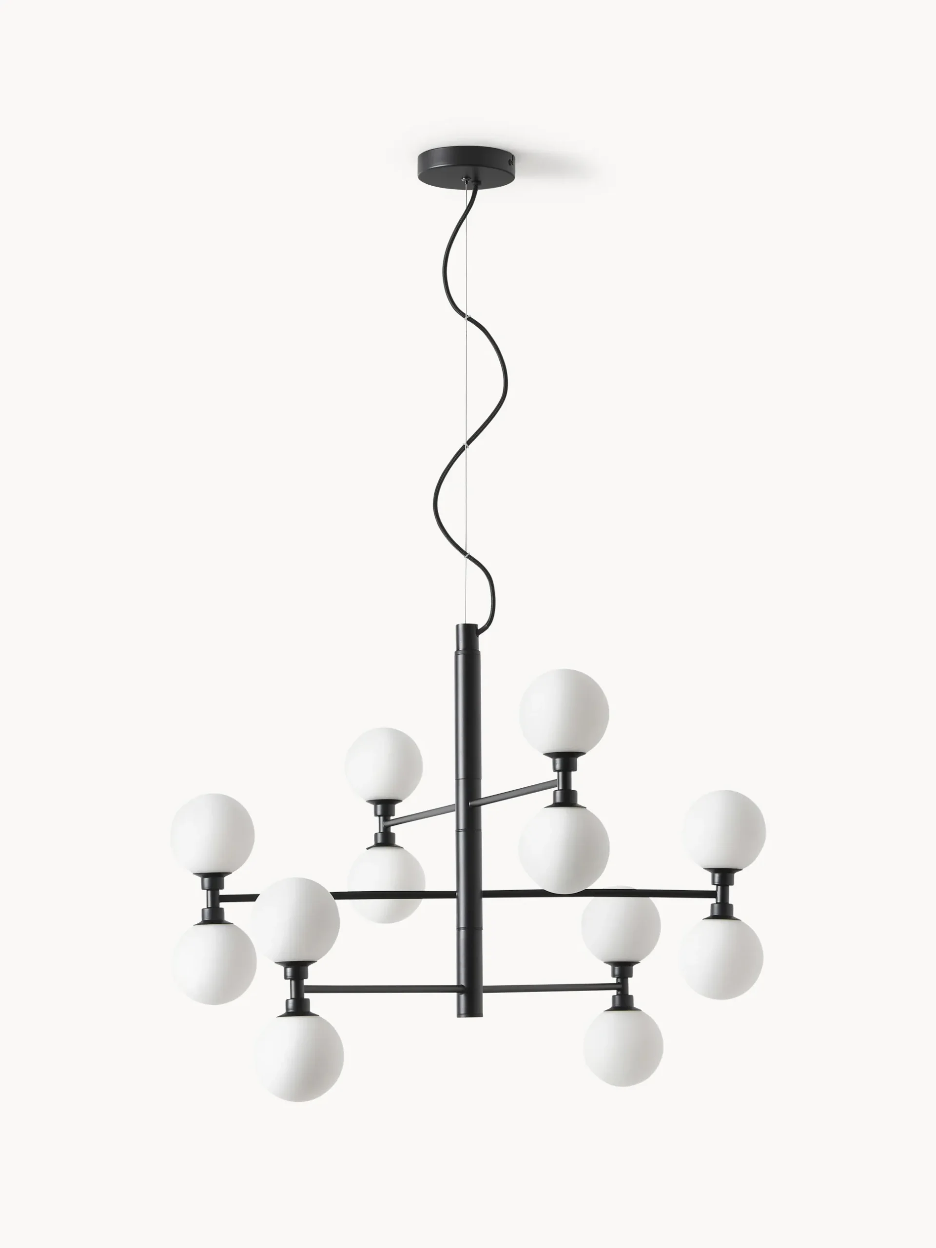 Lampada a sospensione grande con sfere in vetro opale Grover
