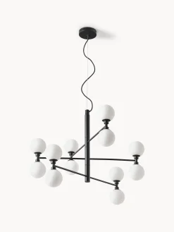 Lampada a sospensione grande con sfere in vetro opale Grover
