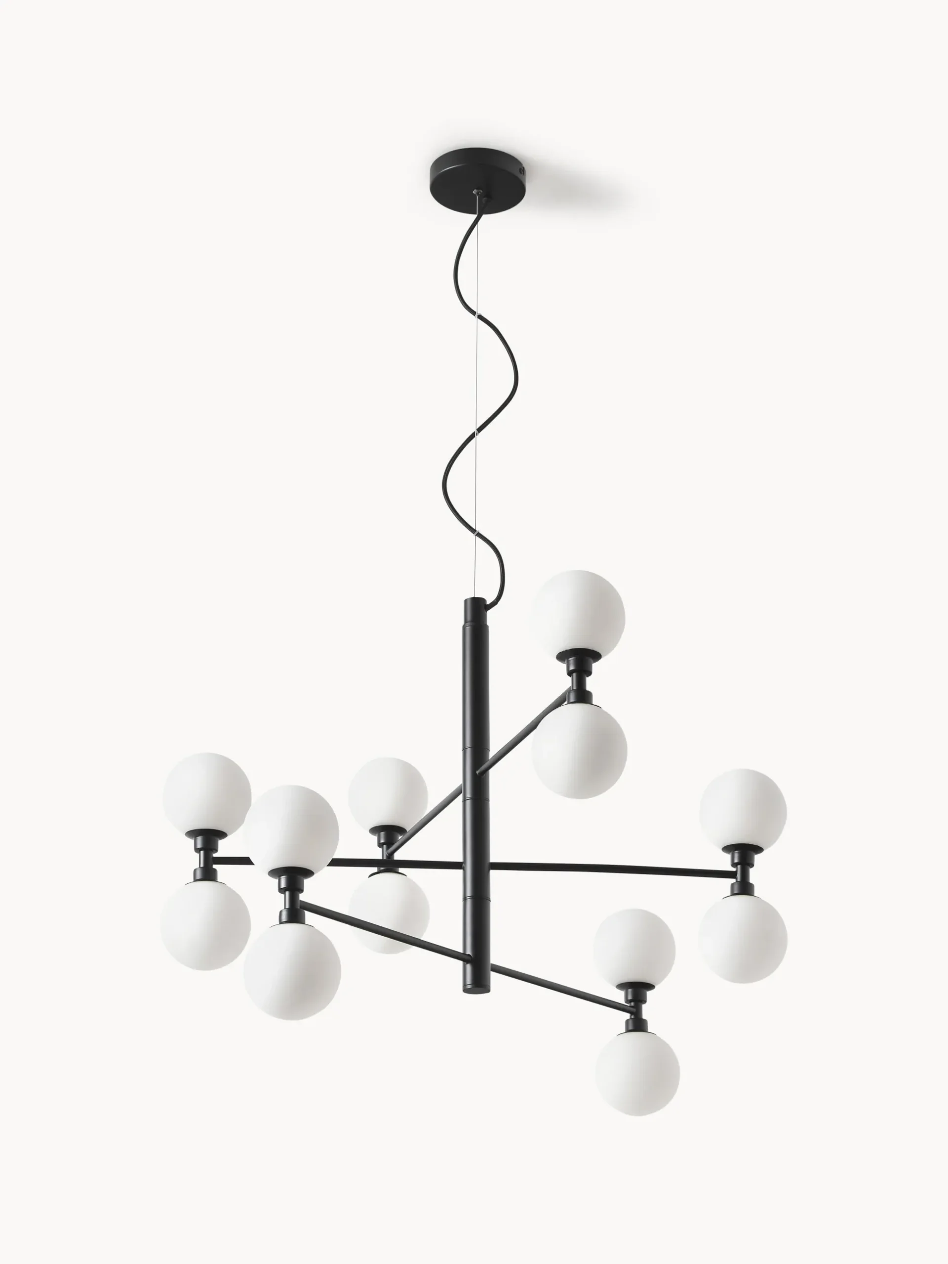 Lampada a sospensione grande con sfere in vetro opale Grover
