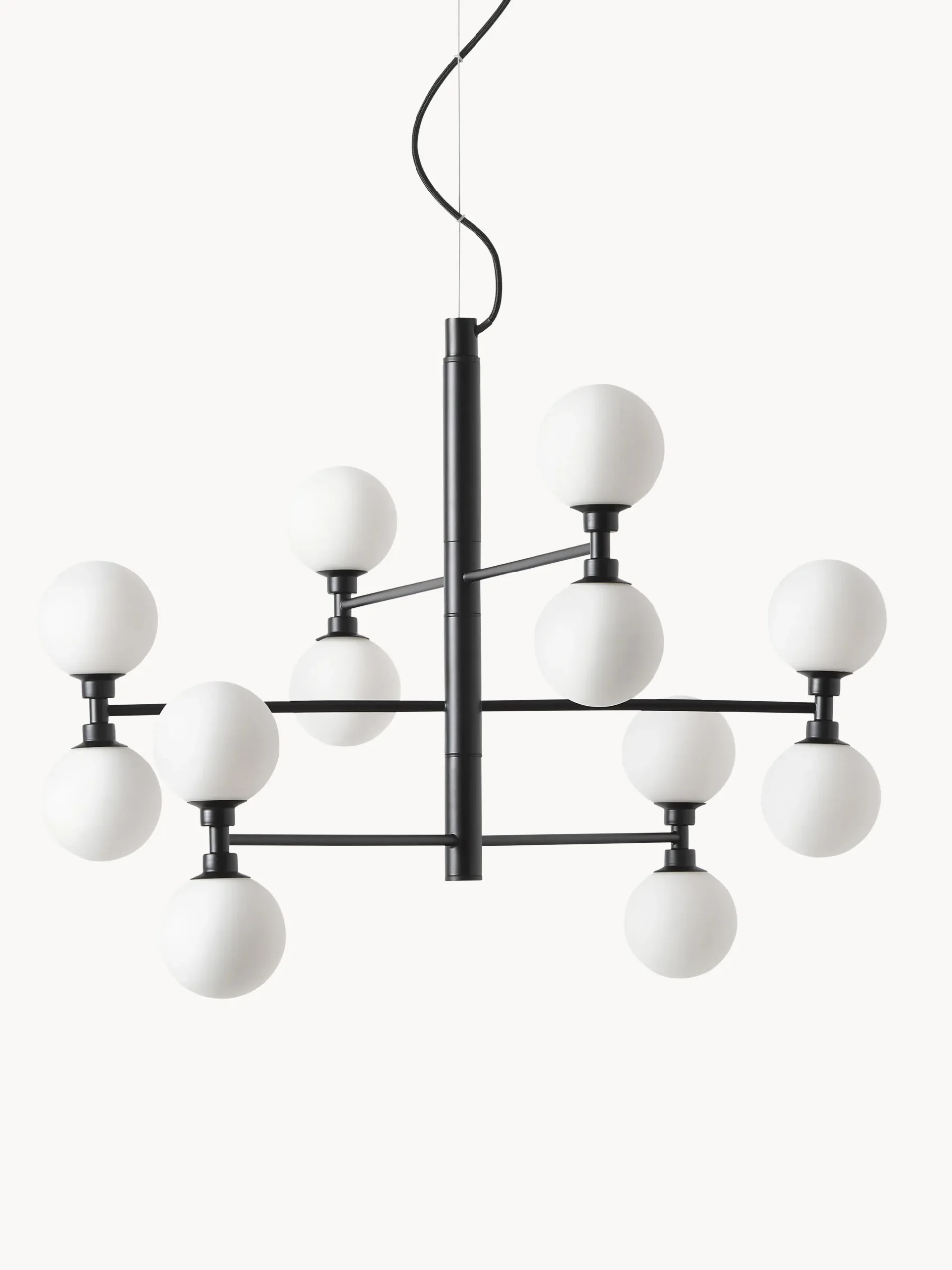 Lampada a sospensione grande con sfere in vetro opale Grover
