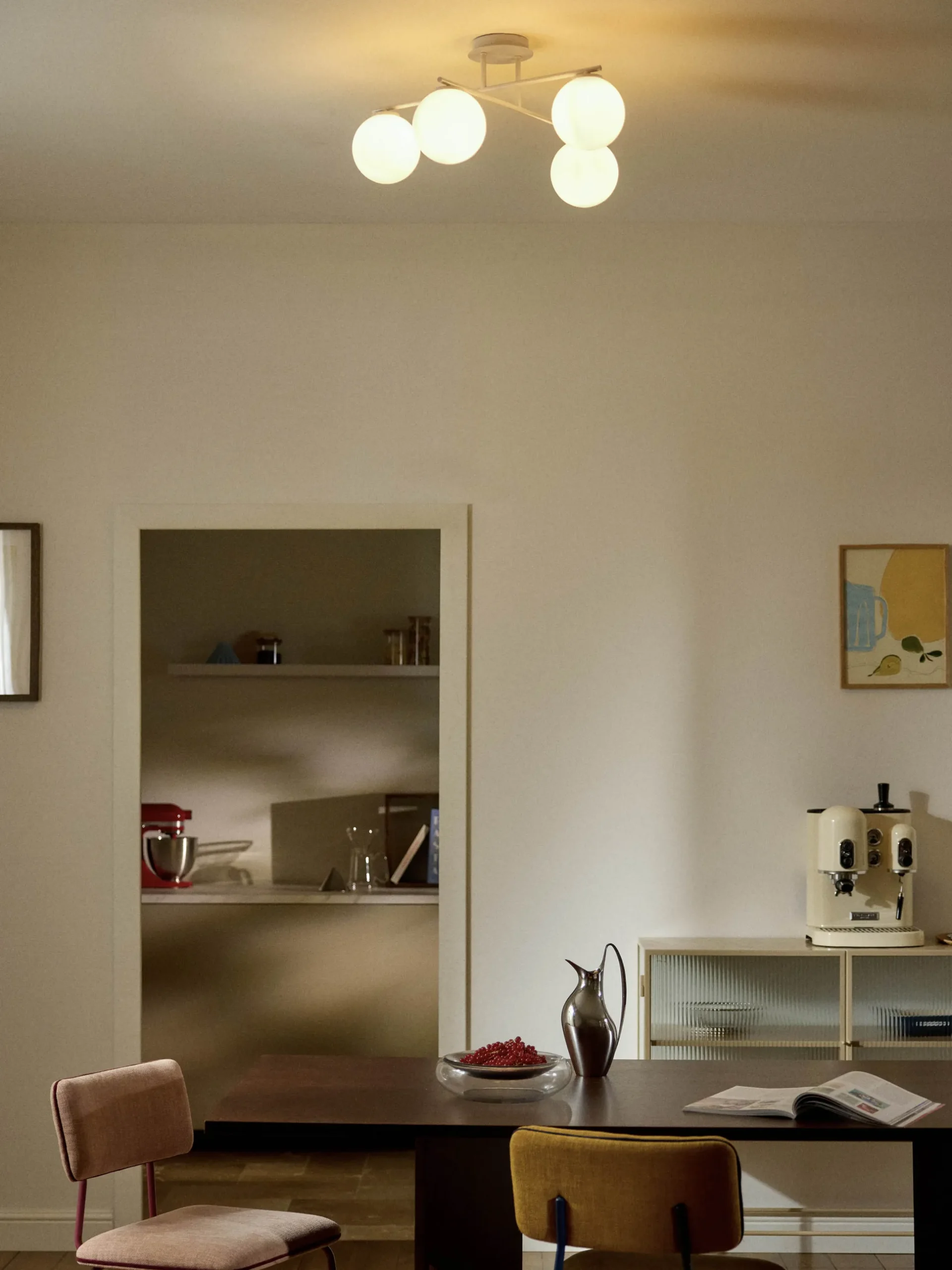 Lampada da soffitto in vetro opale Atlanta