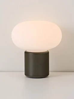 Lampada da tavolo piccola portatile Karl-Johan, luce regolabile