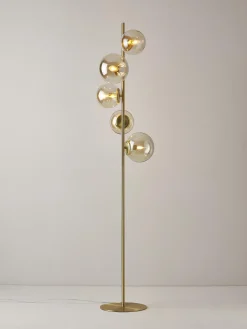 Lampada da terra industriale in vetro Casey